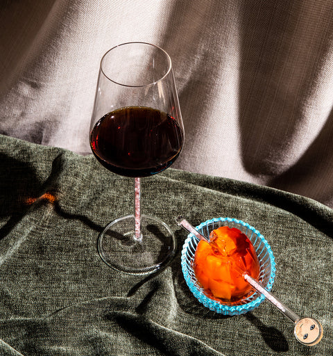 Strawberry Quartz Crystal-stemmed Wine Glasses (2 Piece)