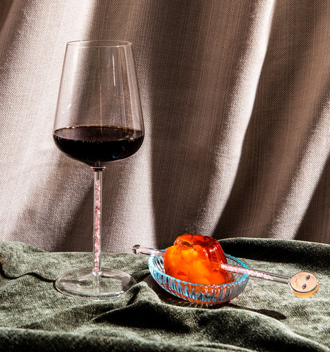 Strawberry Quartz Crystal-stemmed Wine Glasses (2 Piece)