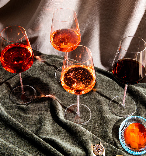 Strawberry Quartz Crystal-stemmed Wine Glasses (4 Piece)