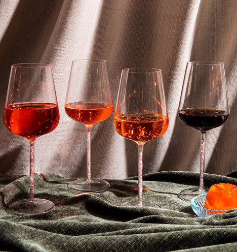 Strawberry Quartz Crystal-stemmed Wine Glasses (4 Piece)