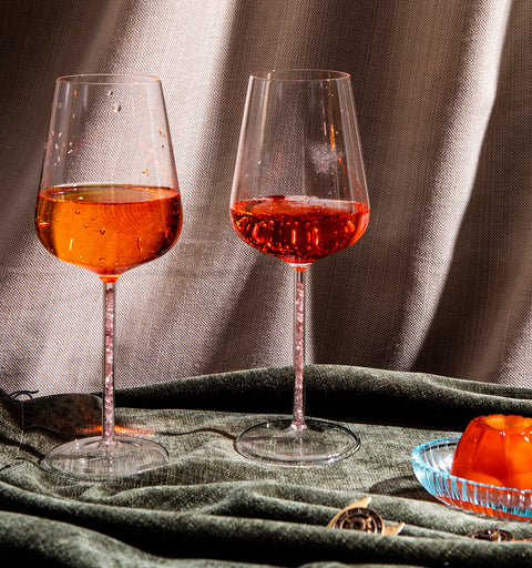 Strawberry Quartz Crystal-stemmed Wine Glasses (4 Piece)