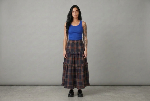 PRAIRIE MOON SKIRT — MIDNIGHT PLAID