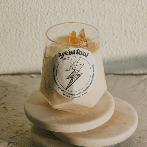 Citrine and the Queens - Crystal Candle