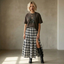PRAIRIE MOON SKIRT — MONO PLAID