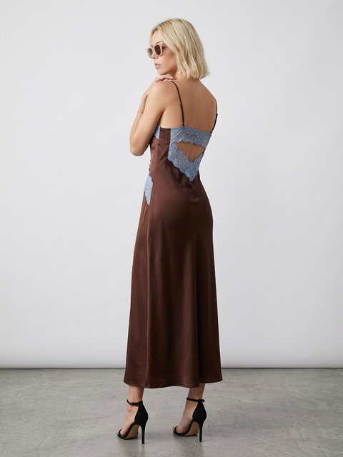 CHEAP THRILL SLIP  Chocolate + Powder Blue