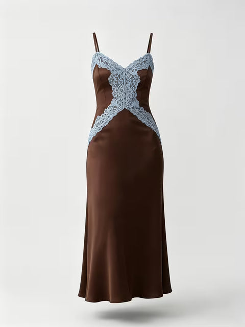 CHEAP THRILL SLIP  Chocolate + Powder Blue