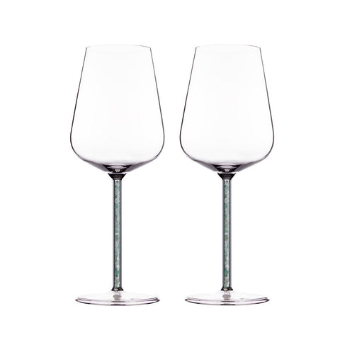 Green Aventurine Crystal-stemmed Wine Glasses (2 Piece)