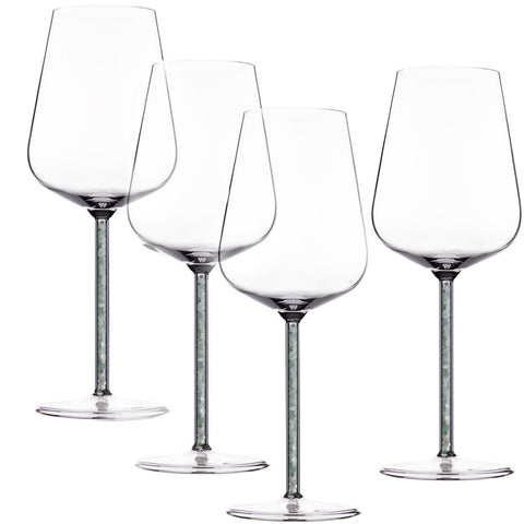 Green Aventurine Crystal-stemmed Wine Glasses (4 Piece)