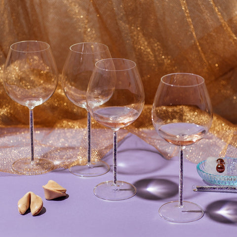 Crystal-Stemmed Wine Goblet - Amethyst (4 Piece)