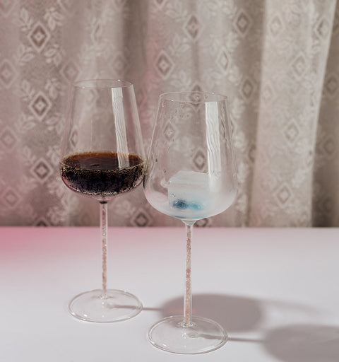 Rose Quartz Crystal-stemmed Wine Glasses (2 Piece)